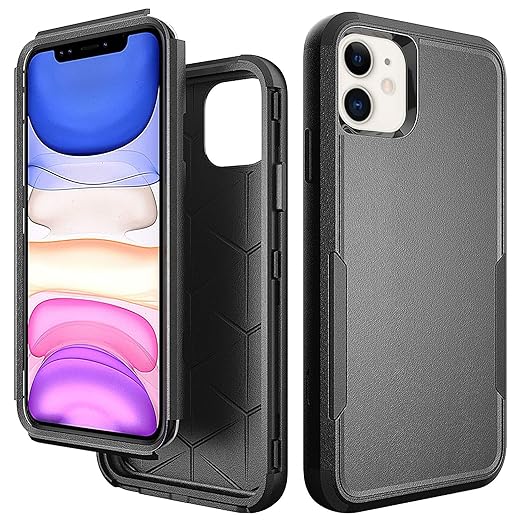 Cubix® Full Body Armor Cover for Apple iPhone 11 Pouch Hard PC + Soft