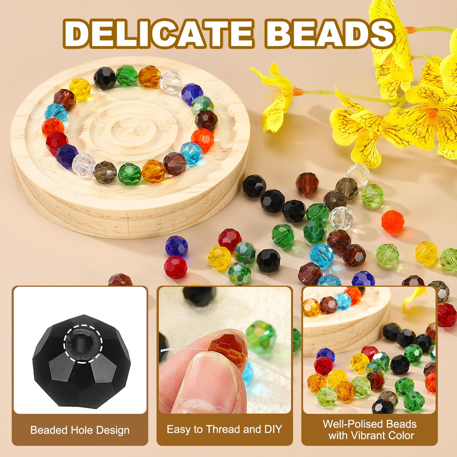 PATIKIL 8mm Round Crystal Beads - Image 3