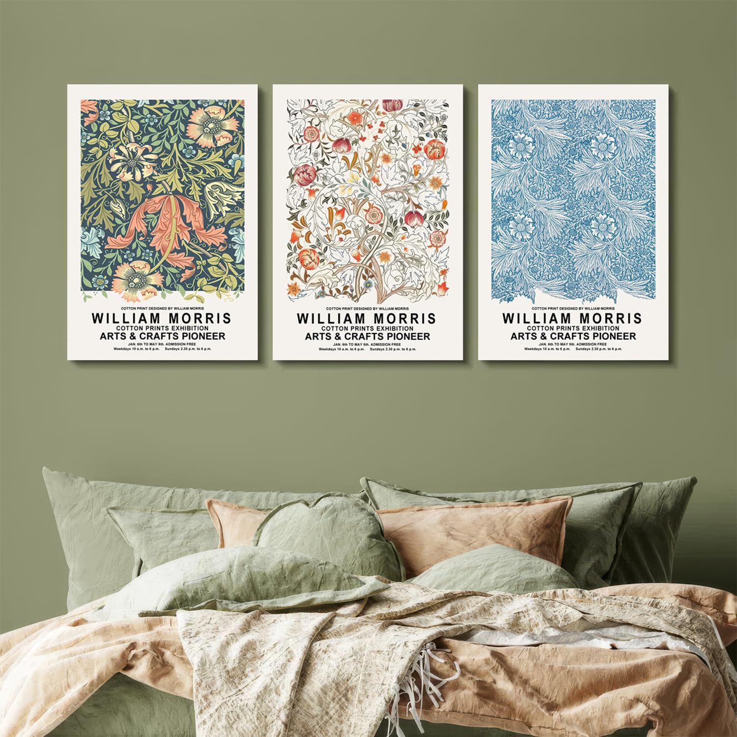 Amazon.co.jp: SUNCN フレーム入りウィリアム・モリス ウォールアート