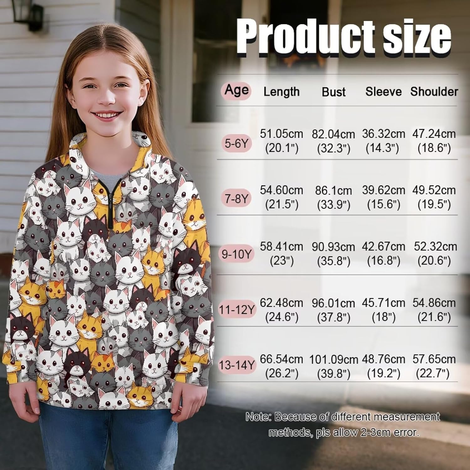 Girl's 1/4 Zip Sweatshirts Drop Shoulder Long Sleeve Stand Collar Sweatshrit Athletic Pullover Top 5-14 Years - Image 7