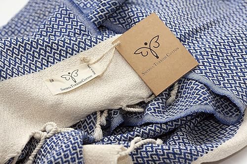 Miniatura 3 de Smyrna Turkish Cotton - Toalla turca original para la playa, 37 x 71 pulgadas, pestemal y toalla turca para spa, playa, alberca, gimnasio y baño
