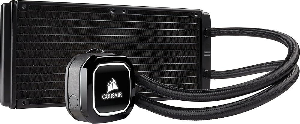 Corsair Hydro H100 x 240 mm Radiator Dual 120 mm PWM Fans Liquid CPU Cooler - Black thumbnail 2