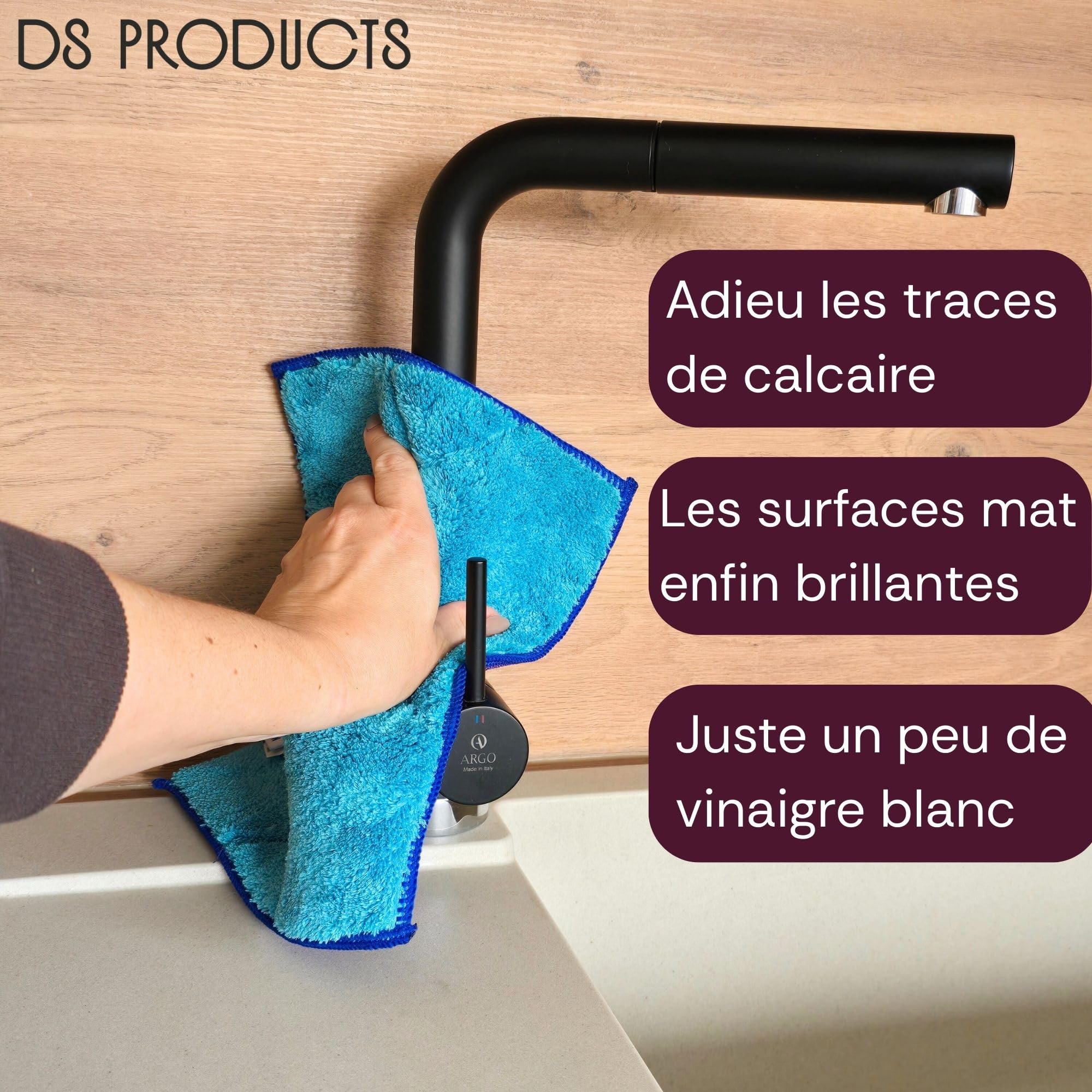 Lot 6 Chiffons Microfibres Vitres & Polissage | 3 Lingettes Nanofibre 65x45cm + 3 Lavettes Éponges Épaisses | Nettoyage Vitres Maison, Voiture, Salle de bain, Cusine | Microfibre Sans Traces (5) - 5