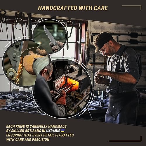 Miniatura 6 de BeaverCraft Bushcraft Cuchillo de espiga completa con funda de cuero, cuchillo de acero al carbono para camping, cuchillos de supervivencia para