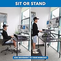 Vista 7 de Mount-It! Standing Desk Converter Height Adjustable 47" Extra Large Wide Stand Up Desk Riser, Dual Monitor Arm Mounts, Stand Up Desk Convertor with