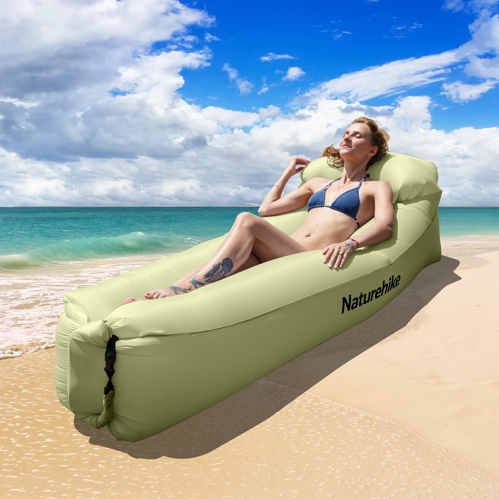 Naturehike Air Lounger Canapé Air étanche avec Paquet Portable, canapé Gonflable pour Voyage, Camping, Piscine et fête de Plage (Vert Avocat)