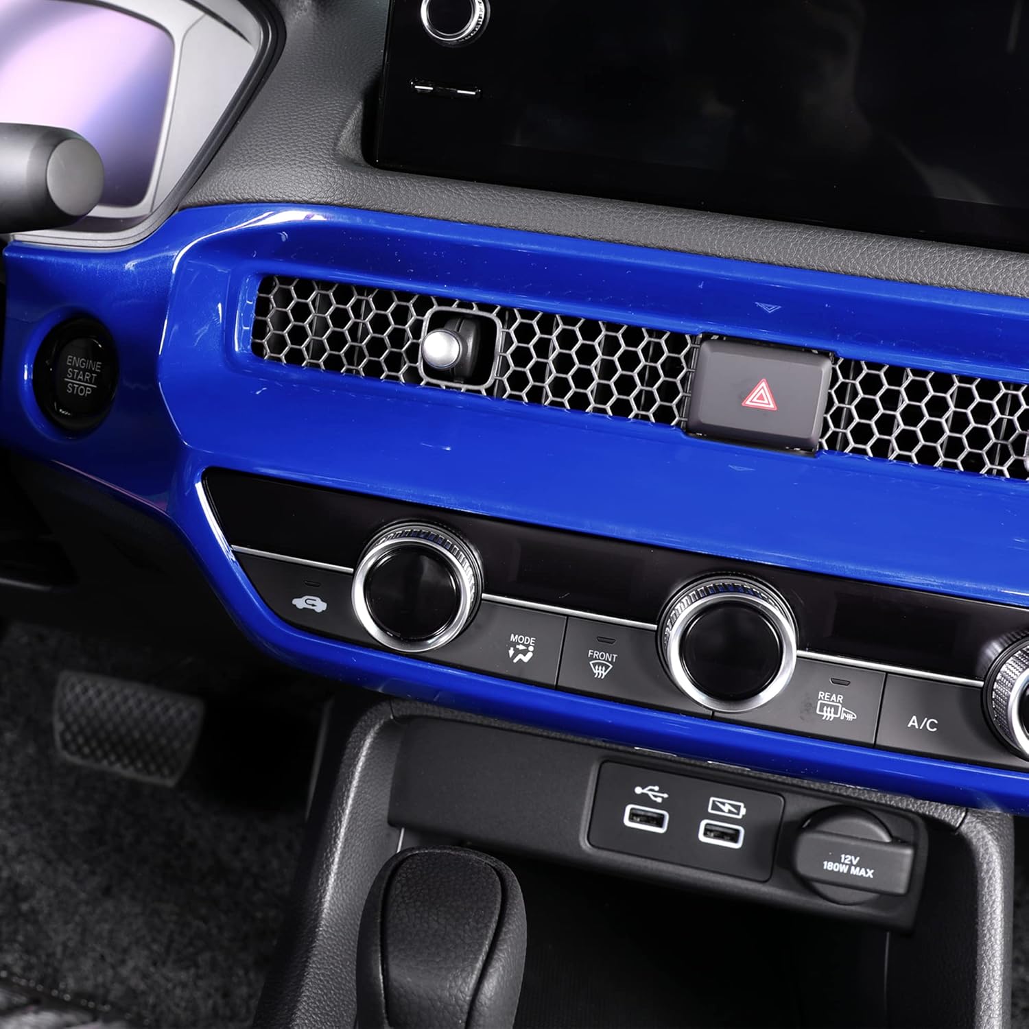 for Civic 2022-2025 Interior Dashboard Airvent Trim Cover, for Honda Civic Sedan Hatchback LX EX EX-L Sport Touring Interior Decoration Moulding Accessories-Cool Blue