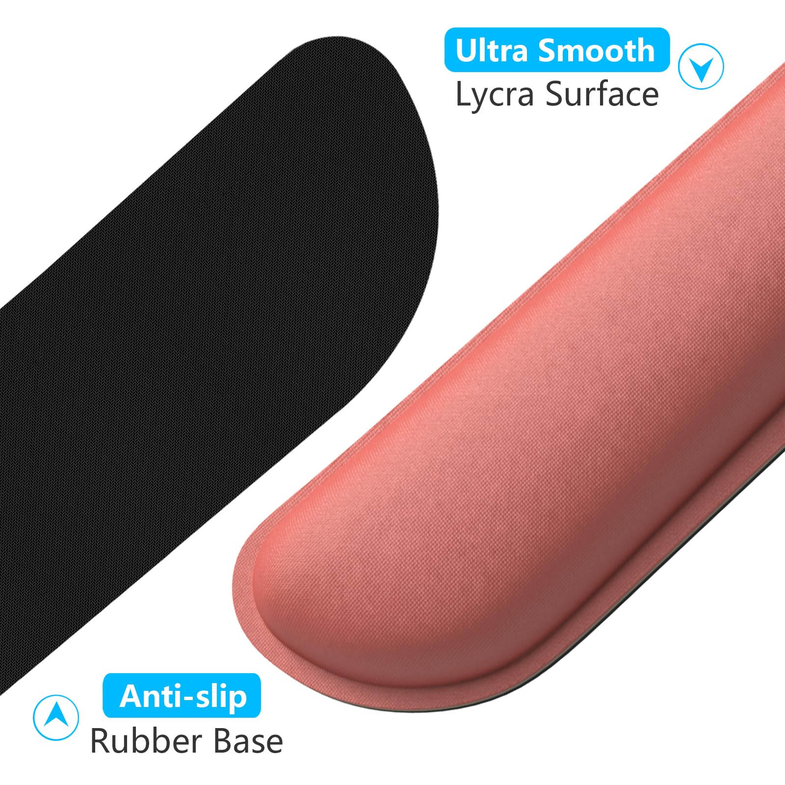 Dapesuom Poggiapolsi per tastiera ingrandita, cuscino da polso in memory foam, supporto per tappetino da scrivania, carino per digitare e alleviare il dolore, con base antiscivolo, per gaming, laptop