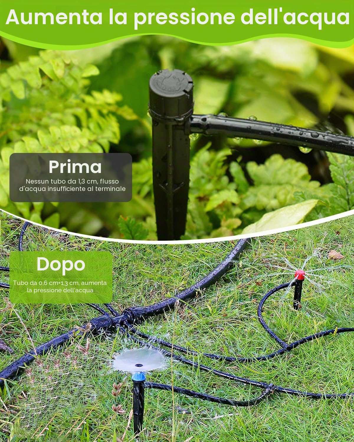 226 FT Kit di Irrigazione a Goccia, MSDADA Giardino con Micro Sistema di Irrigazione Automatico, Kit di Irrigazione per Piante, Ugello Nebulizzatore per Piante Serre, Aiuole, Patio, Prato