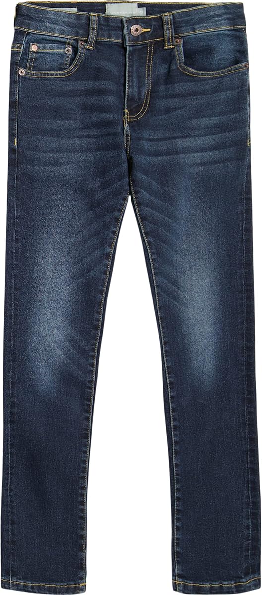 boys Authentic Skinny Stretch Denim Jeans, 5-pocket Style, Zipper Fly & Button Closure