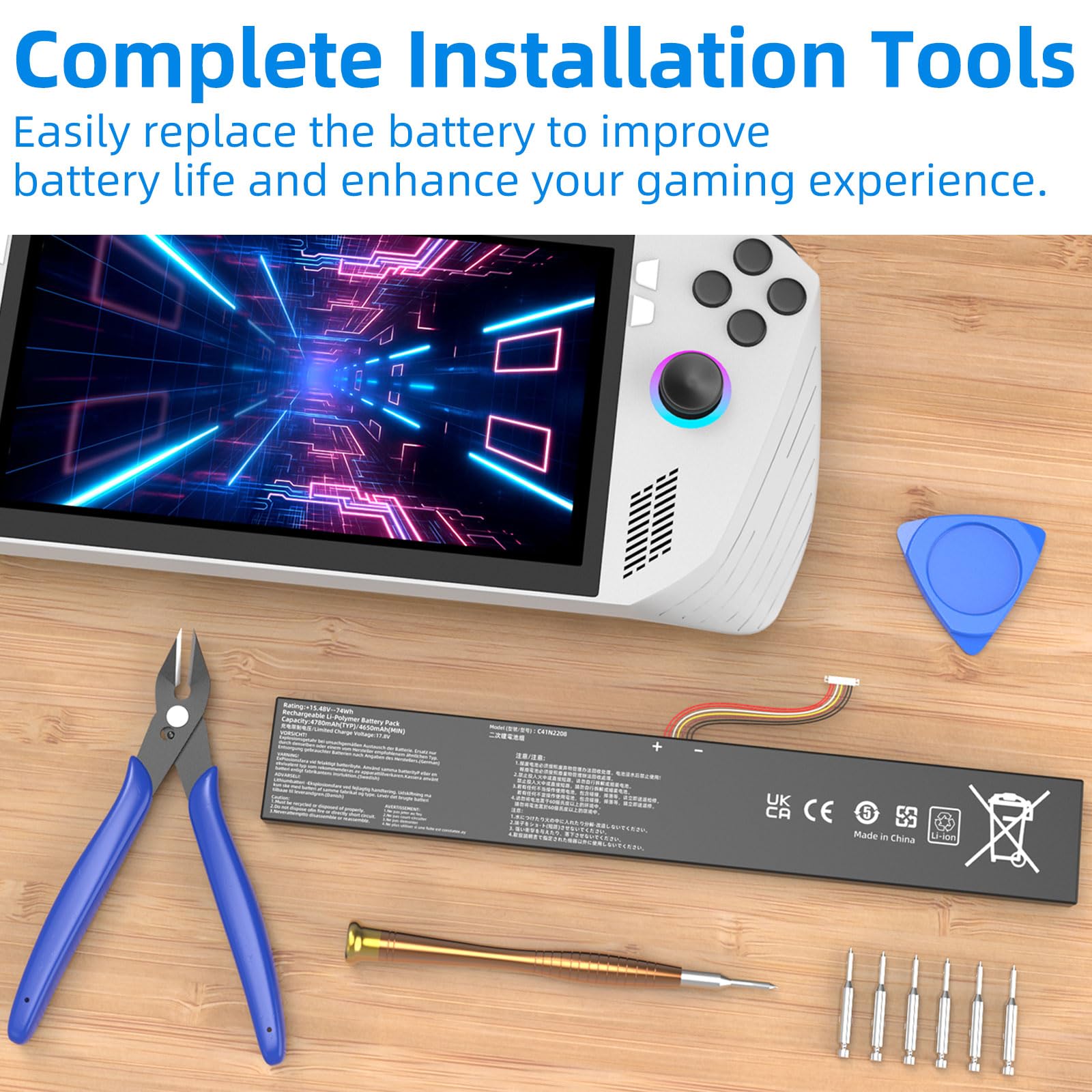 Amazon.com: JGTM C41N2208 74Wh Battery Upgraded Kit for ASUS ROG