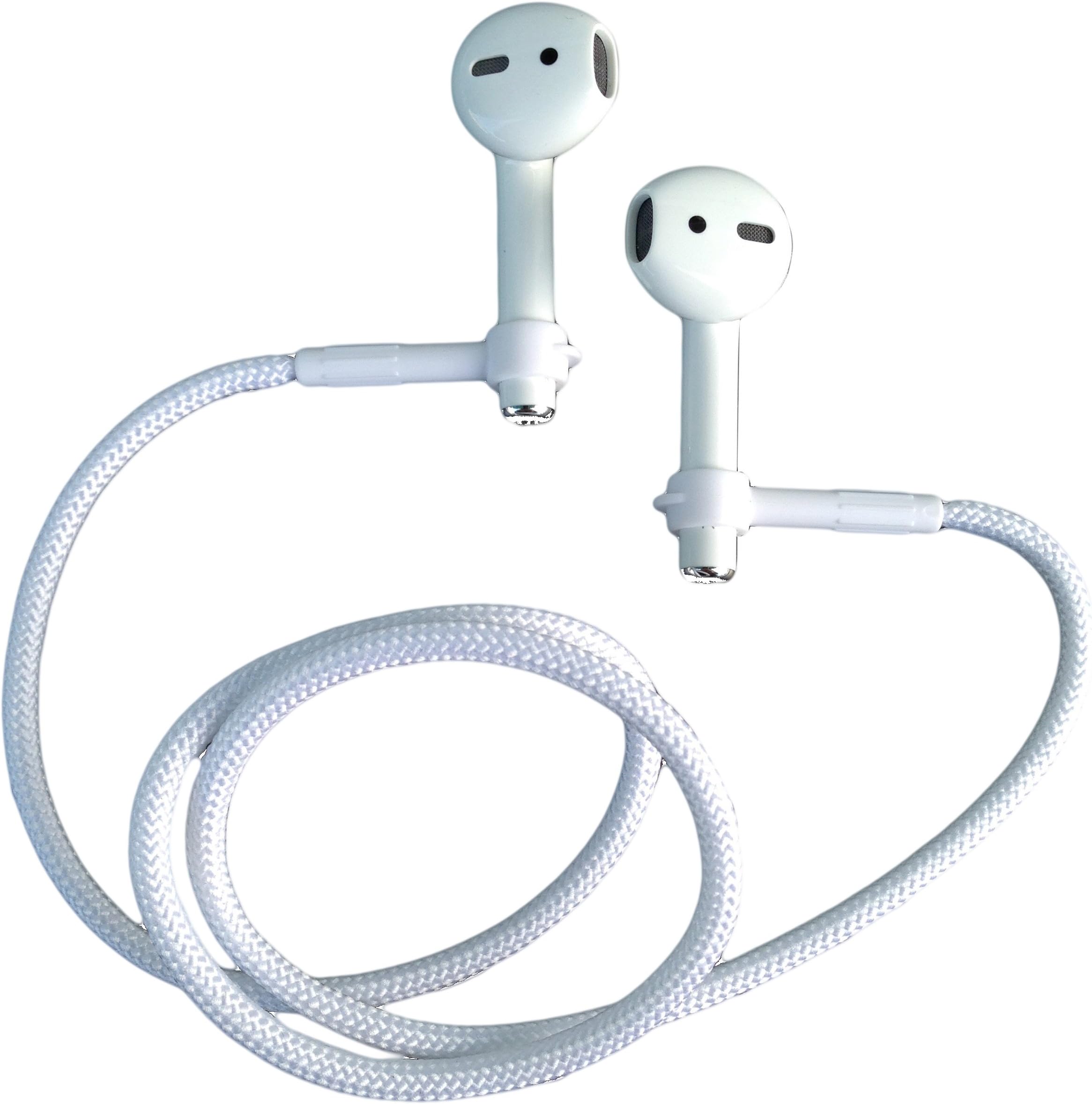 Cord - Soft 22 Inches Leash or Necklace that Holds Around Your Neck, Compatible with Many Wireless Buds, White