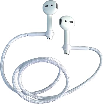 Cord - Soft 22 Inches Leash or Necklace that Holds Around Your Neck, Compatible with Many Wireless Buds, White