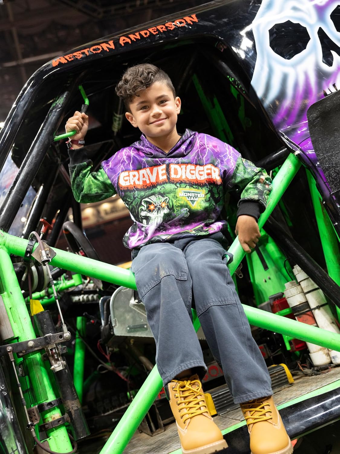 Monster Jam Fleece Pullover Hoodie Toddler to Big Kid Grave Digger El Toro Loco Megalodon Sparkle Smash - Image 3