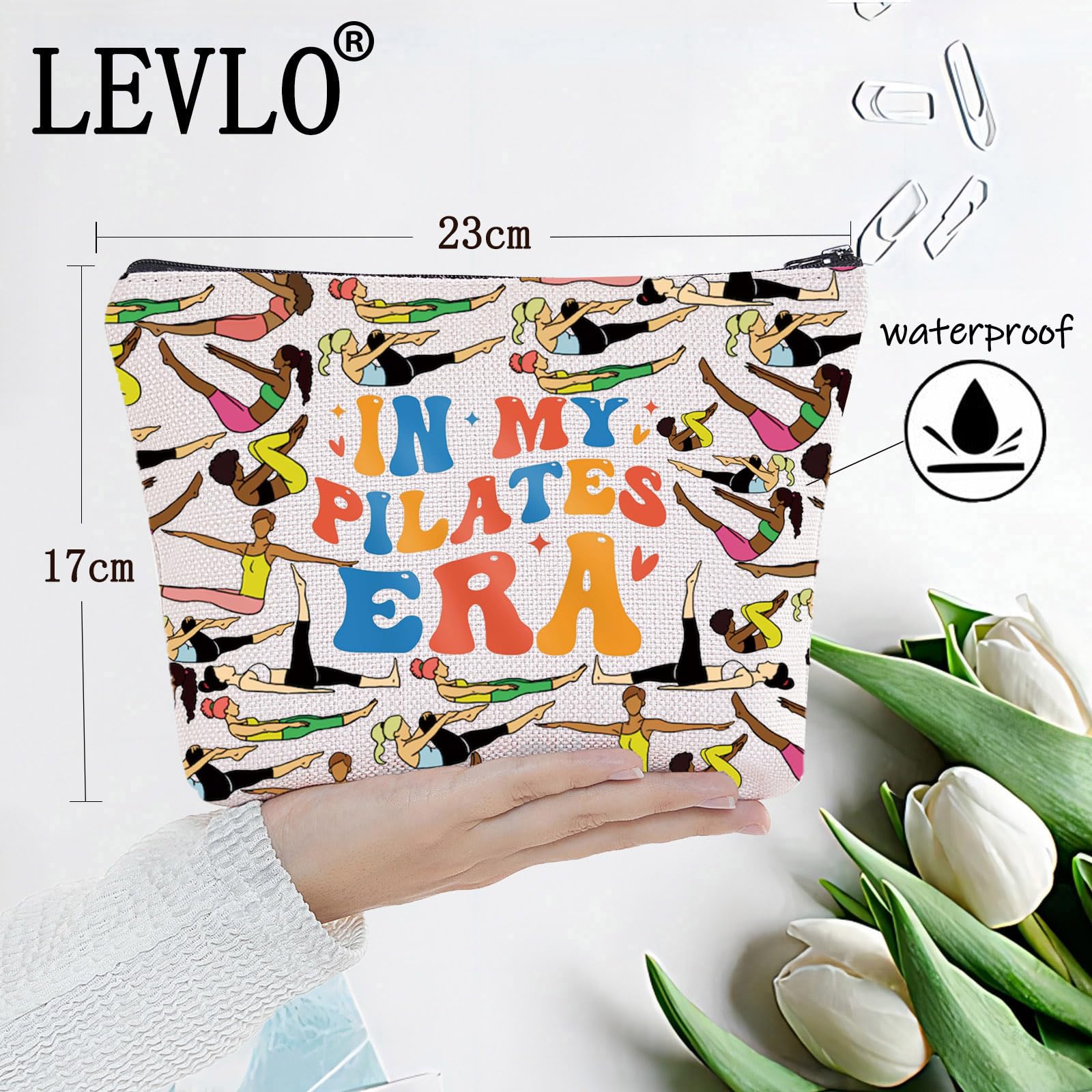 LEVLO Pilates Cosmetic Makeup Bag Pilates Lover Gift in My Pilates Era Makeup Zipper Pouch Bag Pilates Coach Merchandise - Image 2