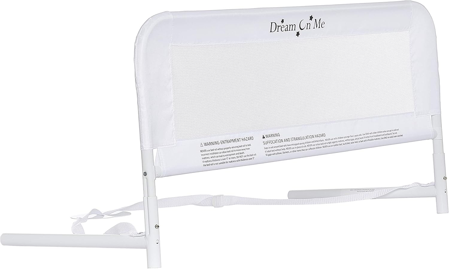 Adjustable White Mesh Safety Bed Rail for Seniors and Infants