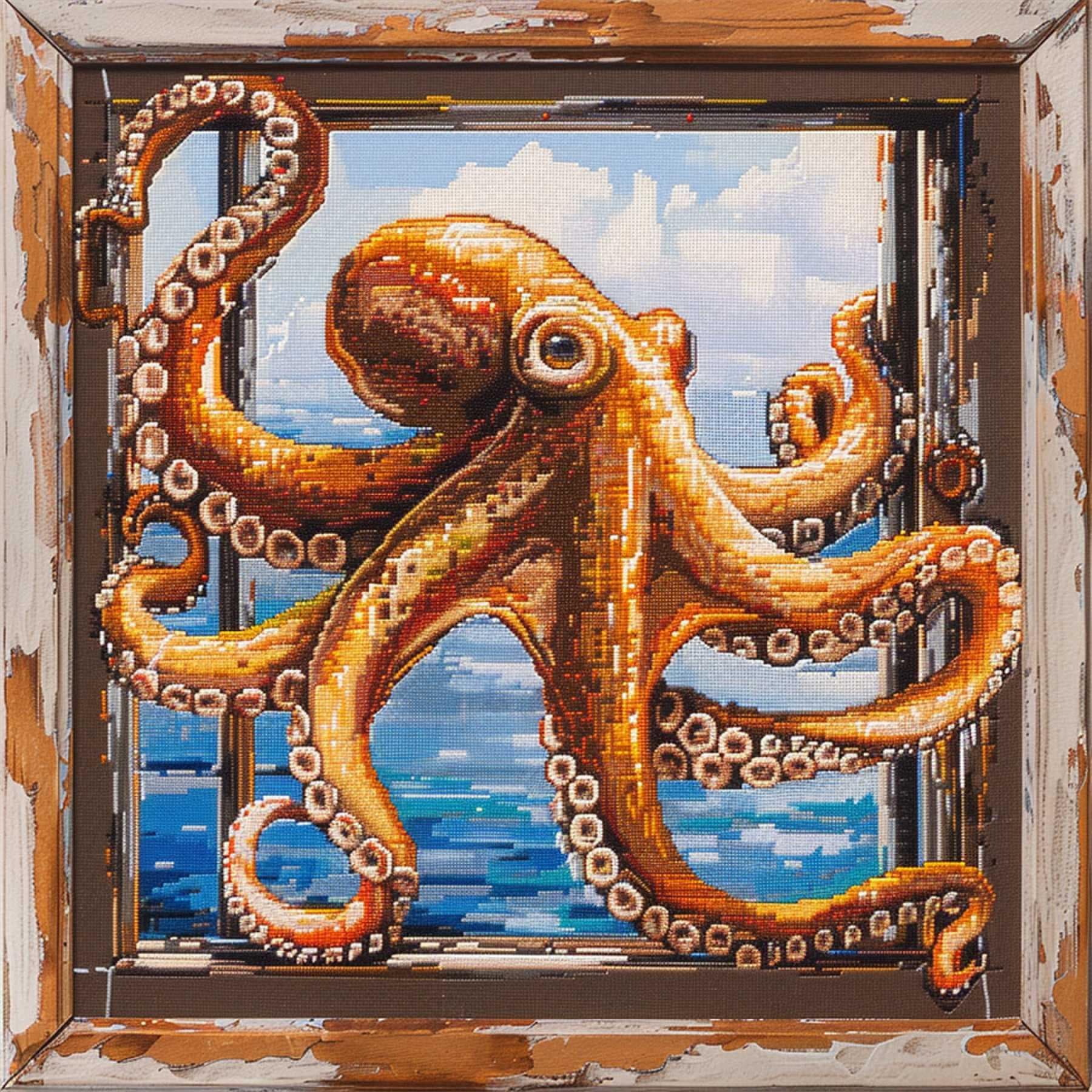 WallustrioaW Latch Hook Kits for Adults Beginners,Animal Octopus