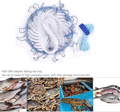 Miniatura 7 de Redes de tiro para cebo de pesca de agua salada, tamaño 4FT/5FT/6FT/7FT/8FT/9FT/10FT/11FT/12FT Radius Monofilamento Redes de fundición de agua dulce