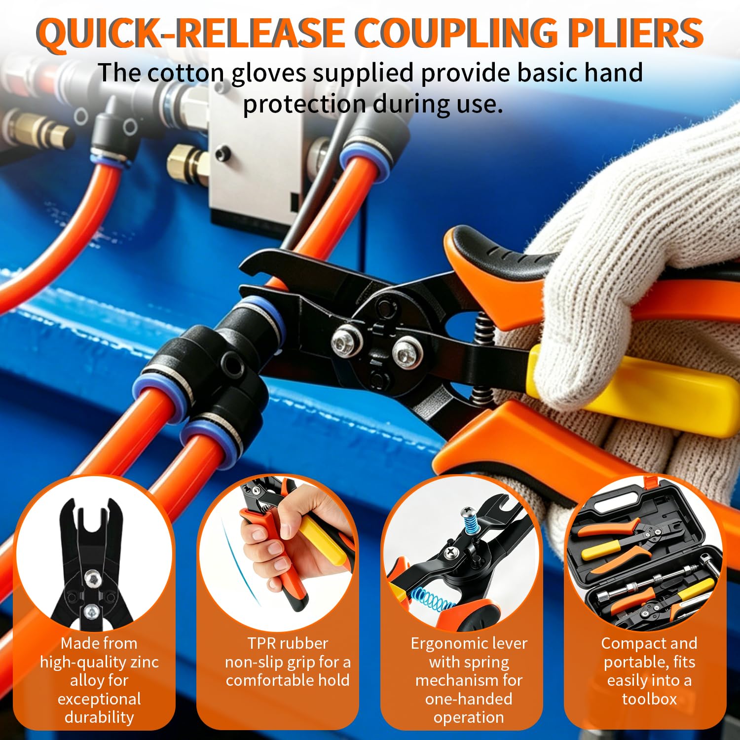 Pince à Déconnecter Rapide pour Raccords Raccord Pneumatique 6/8 mm | Outils de Déconnexion de Tuyau d'Air à Insertion Structure à Levier Économe en Effort Idéale pour les Espaces Étroits