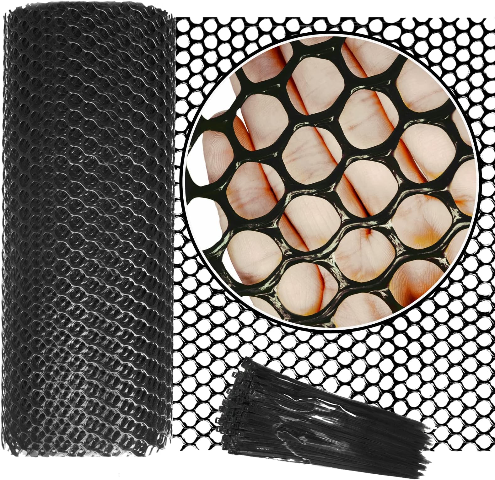 Plastic Chicken Wire Fencing, Black Chicken Wire mesh,15