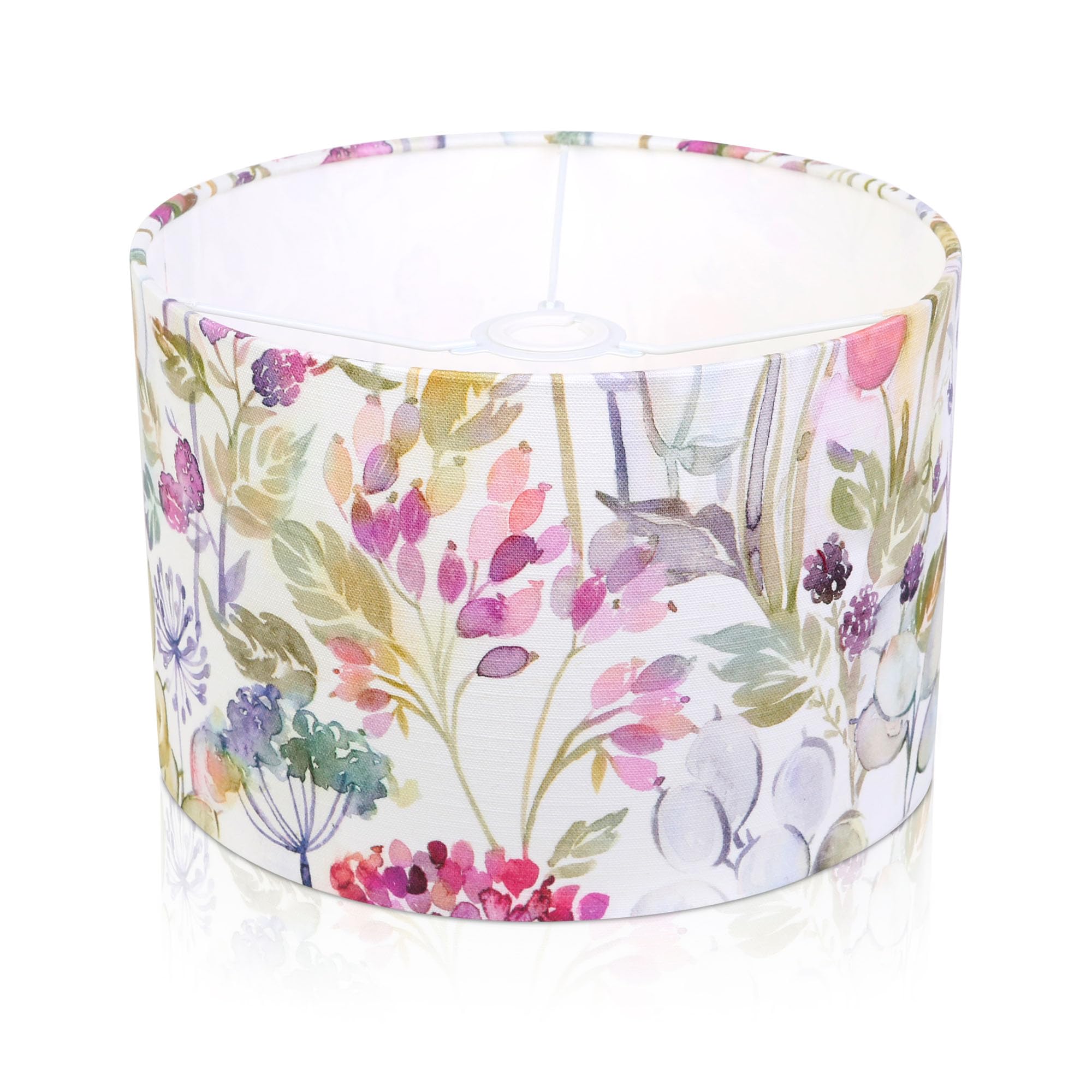 Kushade Pink And Purple Voyage Maison Hedgerow Lotus Cream Lampshade Ceiling Only (Diameter 35Cm (14"))