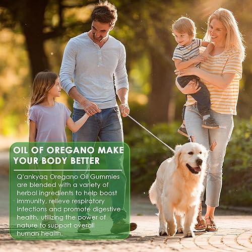 Miniatura 7 de Q'ankyaq Gomitas de aceite de orégano  Apoyo inmunológico a base de hierbas 6 en 1 con aceite de semilla negra, ajo, hoja de olivo, saúco, zinc y