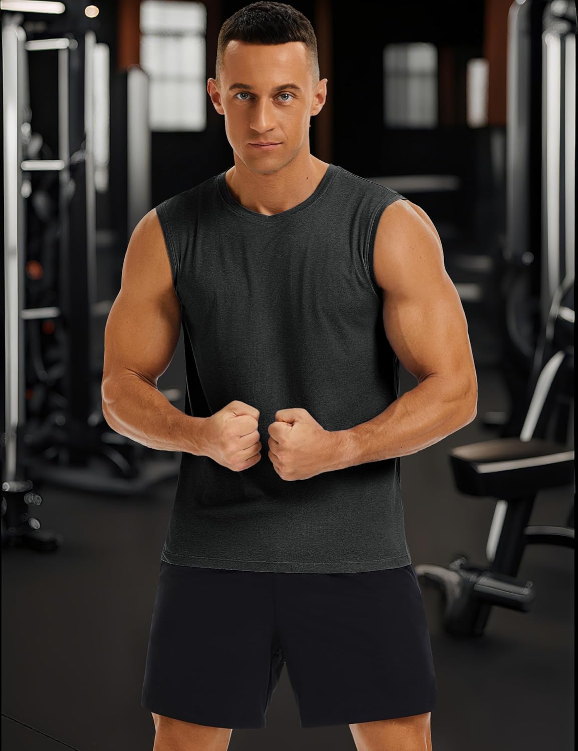 MAGCOMSEN Men's Tank Tops Moisture Wicking Workout Quick Dry Athletic Gym Muscle Running Sleeveless Shirts - Image 3