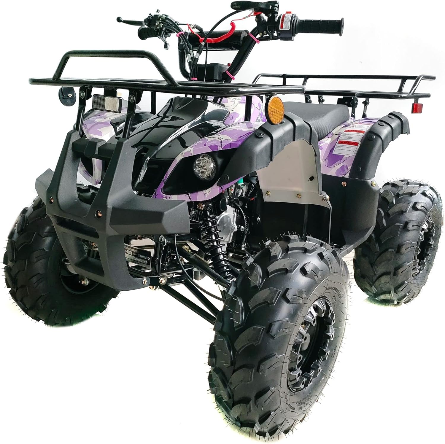 HHH 125cc ATV for youth and kids Utility ATV with Reverse LED lights and matching rims Youth ATV Vitacci 125cc ATV 4 wheeler quad Big 19/18 inch Tires (Black Spider) (Factory Packaged)