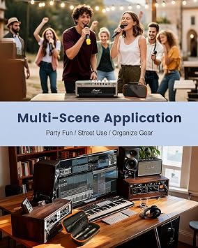 SQERO Wireless Microphone Case for JBL Two Mic System & PartyBox Mic | Hard Shell, Shockproof, Carrying Mics Storage Bag with 2 Microphone Cover and 2 Silicone Bases for Karaoke Stage Parties