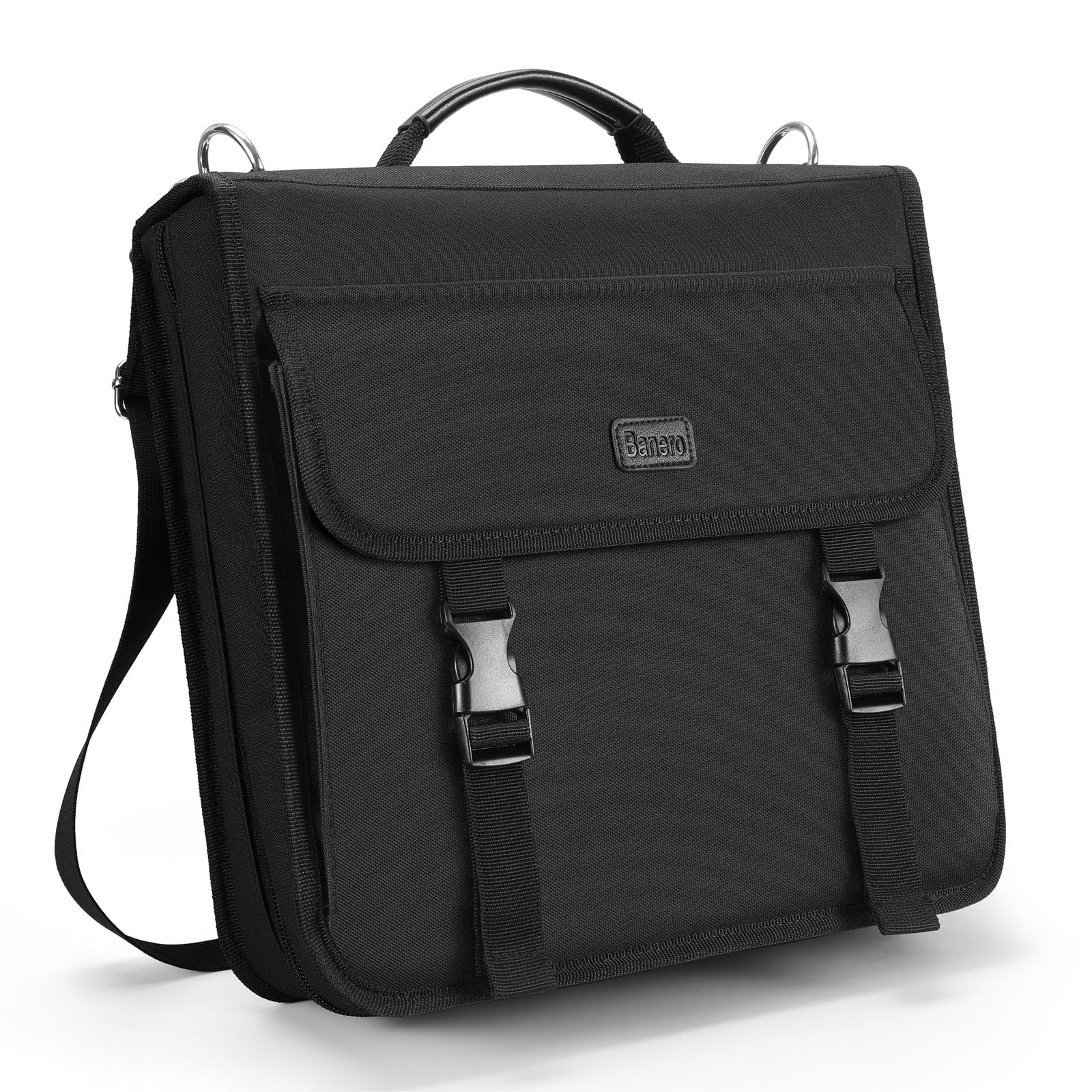 3" D-ring Zipper Binder with 700+ Sheets Capacity, 3-ring Zip Up Binder with Shoulder Strap for School, College, Office, Compatible with 13" MacBook & 12.9" Tablet (Black)