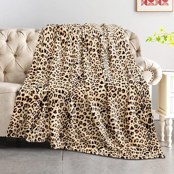 WISH TREE Leopard Blanket, Cheetah Print Blanket Fuzzy