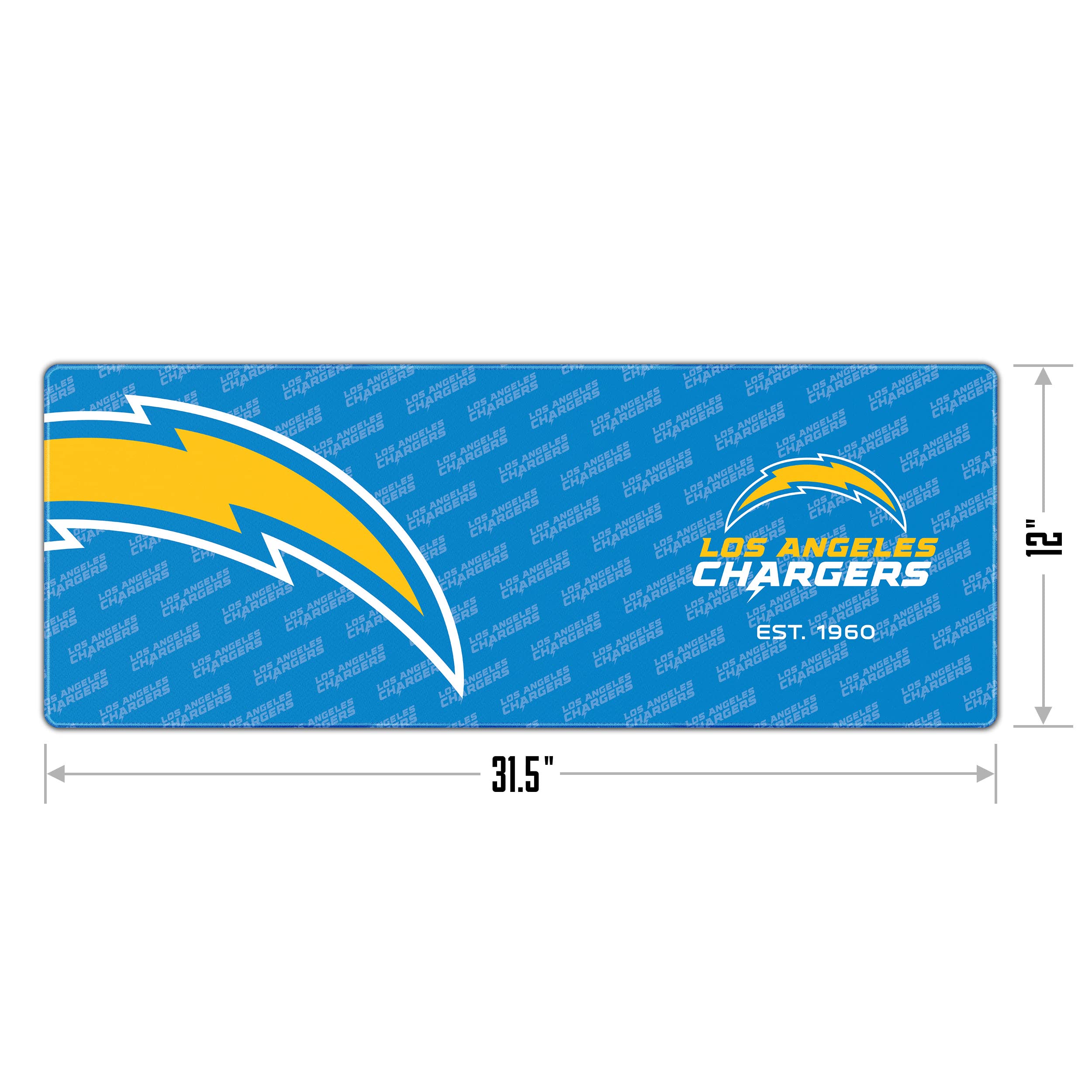 YouTheFan NFL Los Angeles Chargers Logo Series - Sottomano da scrivania SMU
