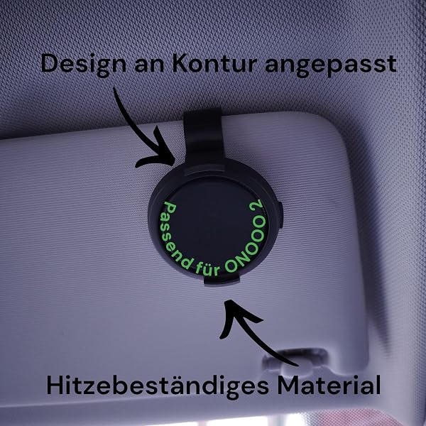 G°Dry Halterung passend für OOONO NO2 CO-Driver - Sonnenblenden Clip fürs Auto, exakte Passform, hitzebeständig und wackelfrei, einfache Montage - 3