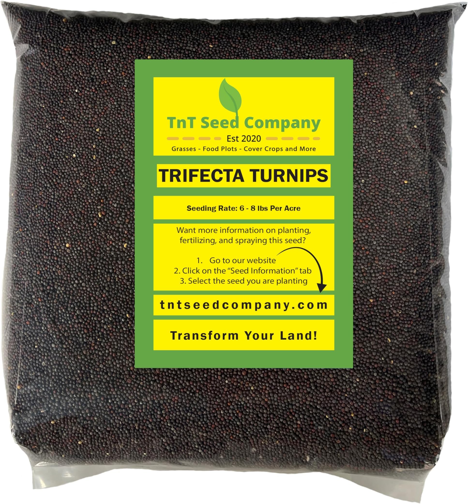 Trifecta Turnips, Food Plot Seed, (3 lbs (1/2 Acre) 3 Species Mix of Turnips, Designed to Withstand Heavy Grazing, Brassica, Fall Planting