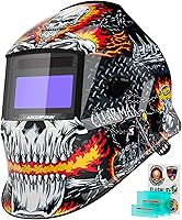 ARCCAPTAIN HSH-S800 Skeleton Knight Auto Darkening Welding Helmet - True Color 1/1/1/1, 4 Sensors, 1/25000s Response, Solar Powered