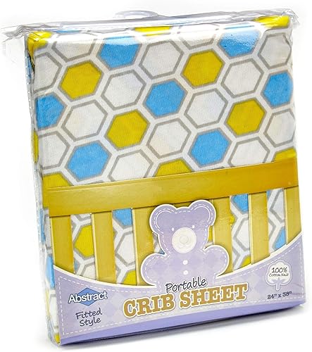 Vista 154 de Abstract Sábanas de algodón para cuna pequeñas – Pack n Play Sábanas bajeras – Sábanas ultrasuaves para cuna para niños y niñas – Universales