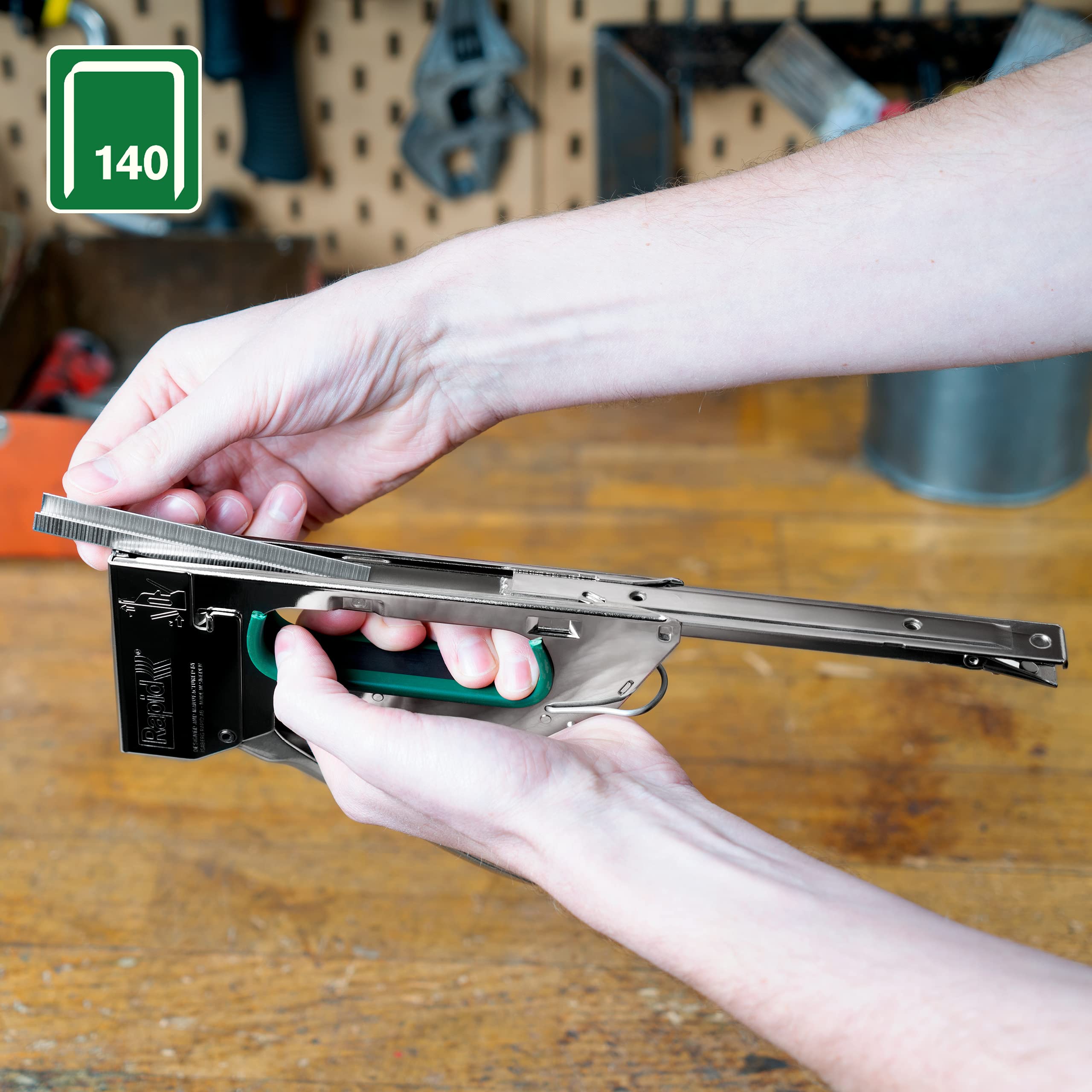 Rapid R14 Handtacker - Kompakter Tacker aus Stahl für Folien und Isolierungen, für Typ 140 Klammern (6-8 mm), Ergonomisch, Rückschlagfrei