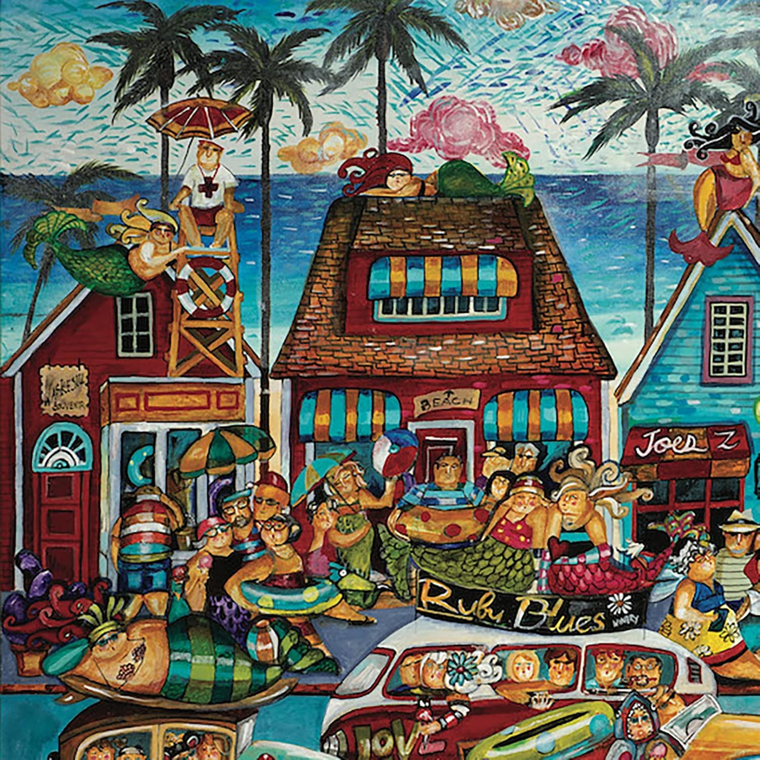 Jigsaw 1000 Piece 24" x 30" X-Large Bathtub Beach by Jennifer Garant, Multi, 1 ea