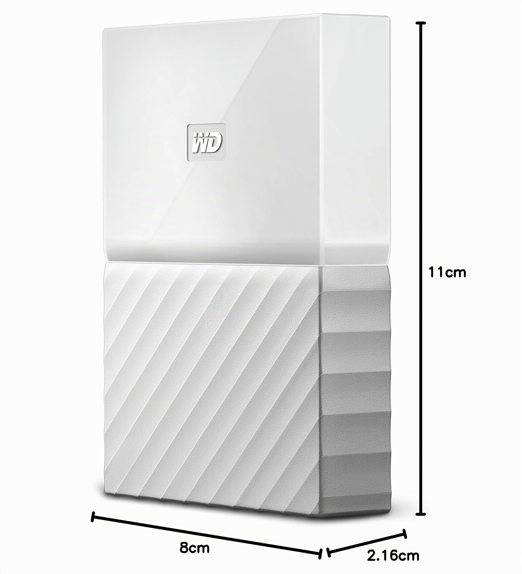 Western Digital My Passport - Disco Duro Externo portátil de 2 TB (2.5", USB 3.0), Acabado estandar, Color Blanco