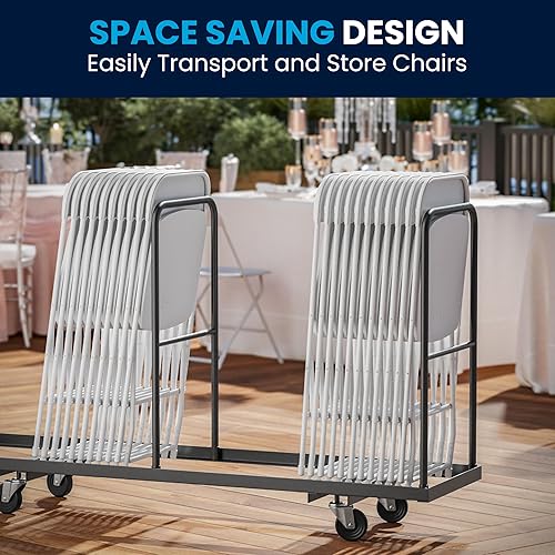 Vista 203 de Flash Furniture Hercules - Silla plegable comercial grande y alta, extraancha, capacidad de 650 libras de plástico duradero, color negro, paquete