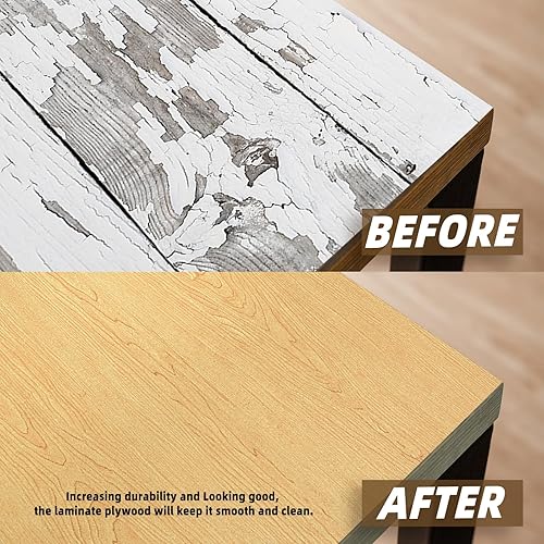 Miniatura 4 de ZYJT Chapa de madera de arce, diseño de lujo, laminado de 24 x 48 pulgadas, no pegado, flexible, duradero, paneles de chapa de madera de PVC,