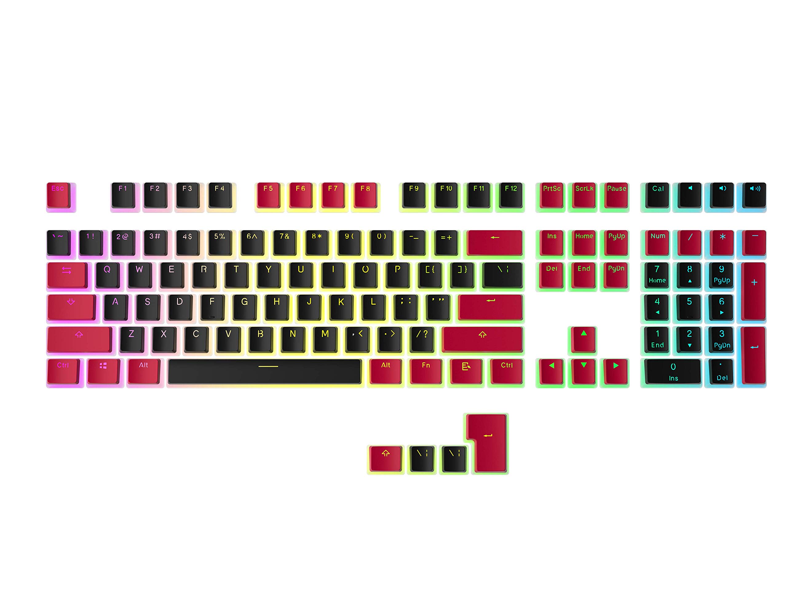 Buy HK Gaming Pudding Keycaps Set Doubleshot PBT Keycap Set Full 108 OEM Profile Key Set