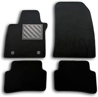 Tapis de Sol sur Mesure, antidérapant, Talonnette en PVC, avec Points de Fixation, Noir