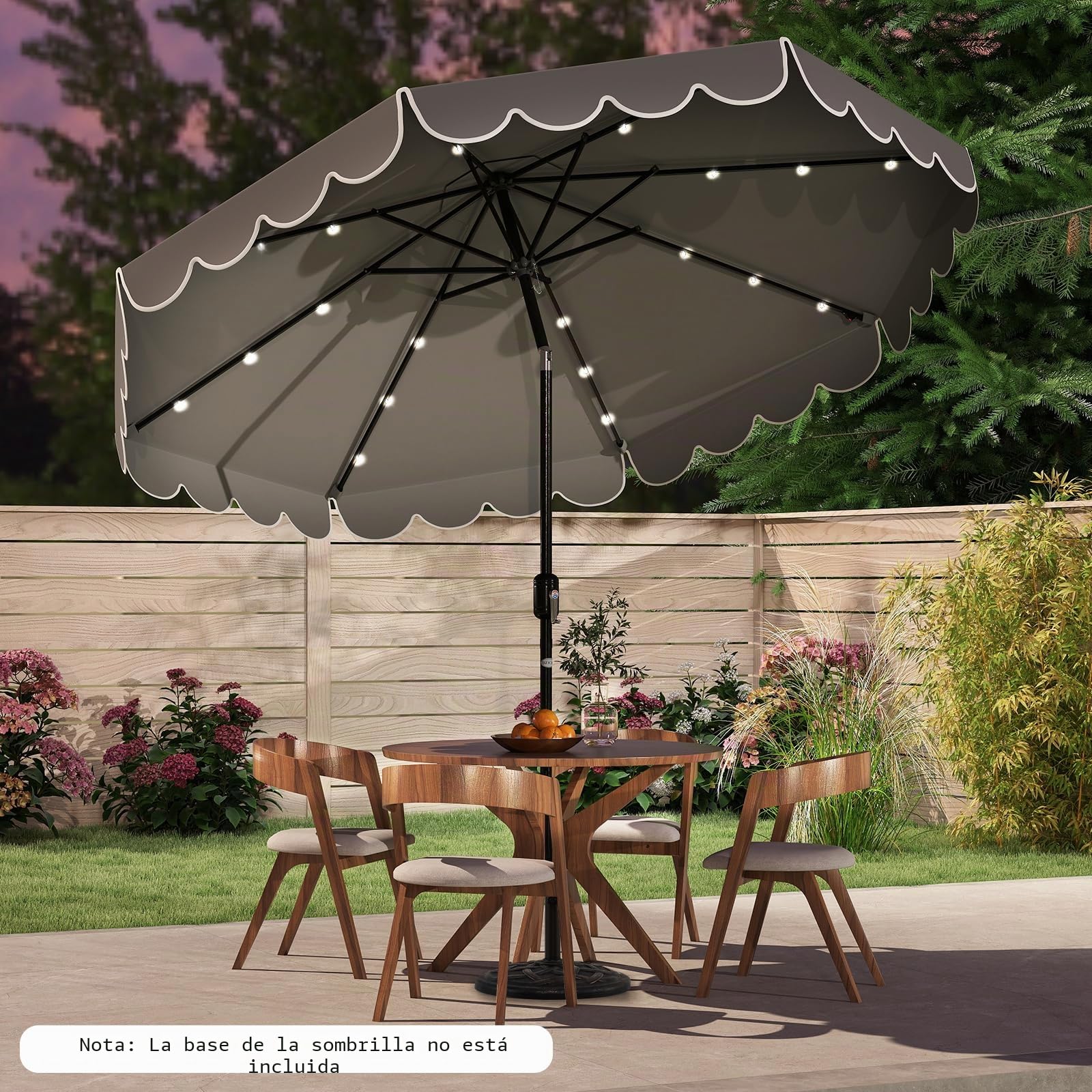 KOMFOTTEU 300 cm Sombrilla Terraza Exterior, Sombrilla de Jardín Inclinable 35° con Manivela y 8 Varillas, Parasol de Mercado para Patio, Balcón, sin Base