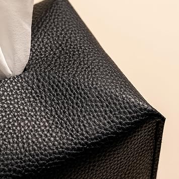 OLETHA Aesthetic Rectangle Tissue Box Cover, Standard, Black