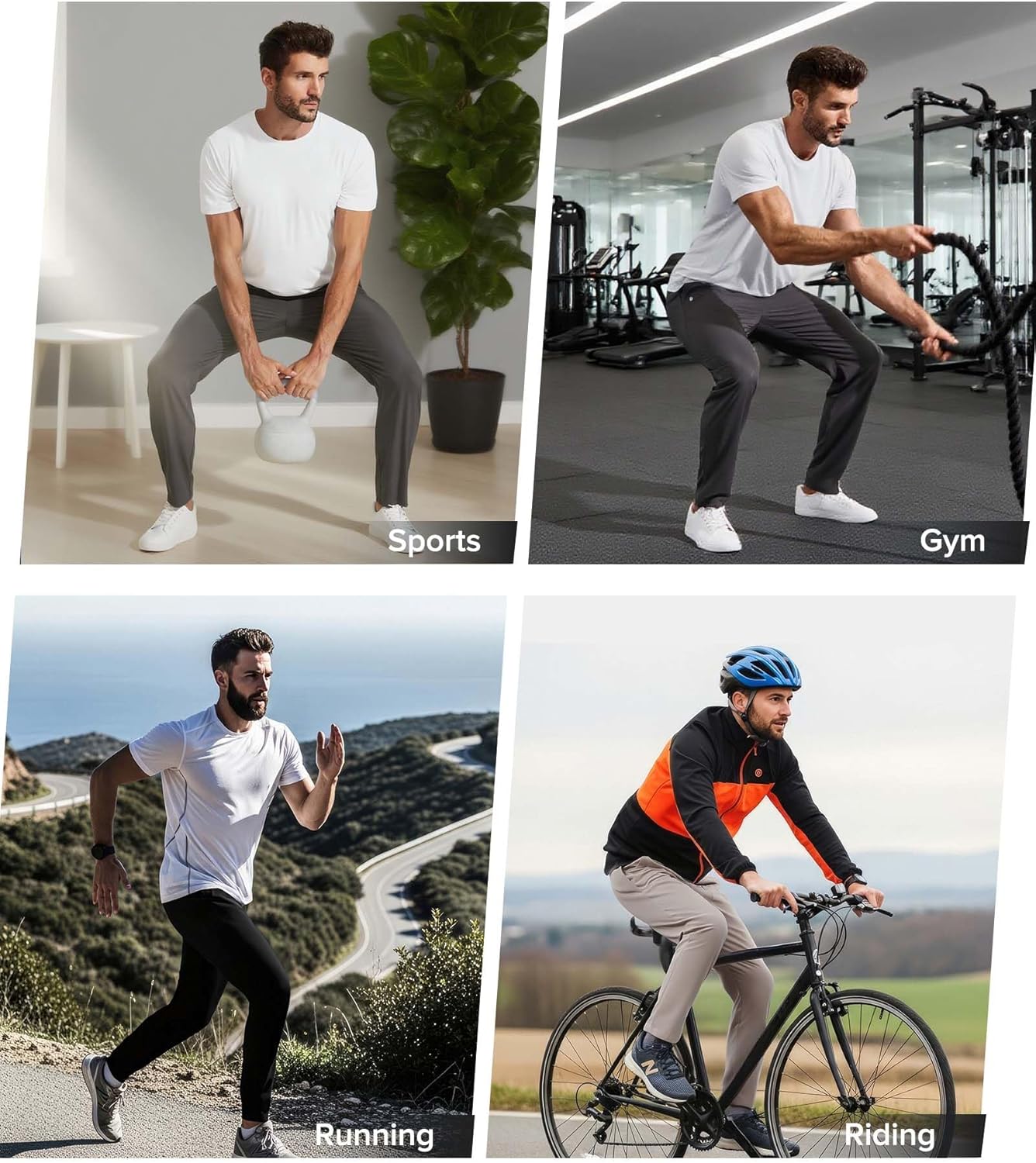 BRXL Men's Running Sweatpants Lightweight Workout Joggers Athletic Gym Jogging Track Casual with Zipper Pockets - Image 2