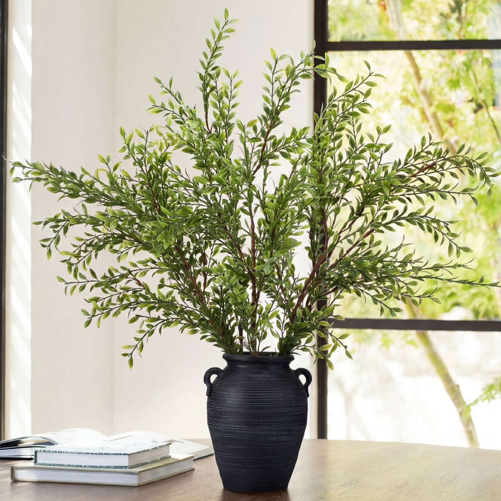 Photo 1 of Suncalla 43" Artificial Eucalyptus Branches for Summer Home Decor, Tall Faux Greenery Stems for Vases, Centerpieces, Wedding Arrangements, Table Displays, Farmhouse Modern Floral Decorations(3 Pack)