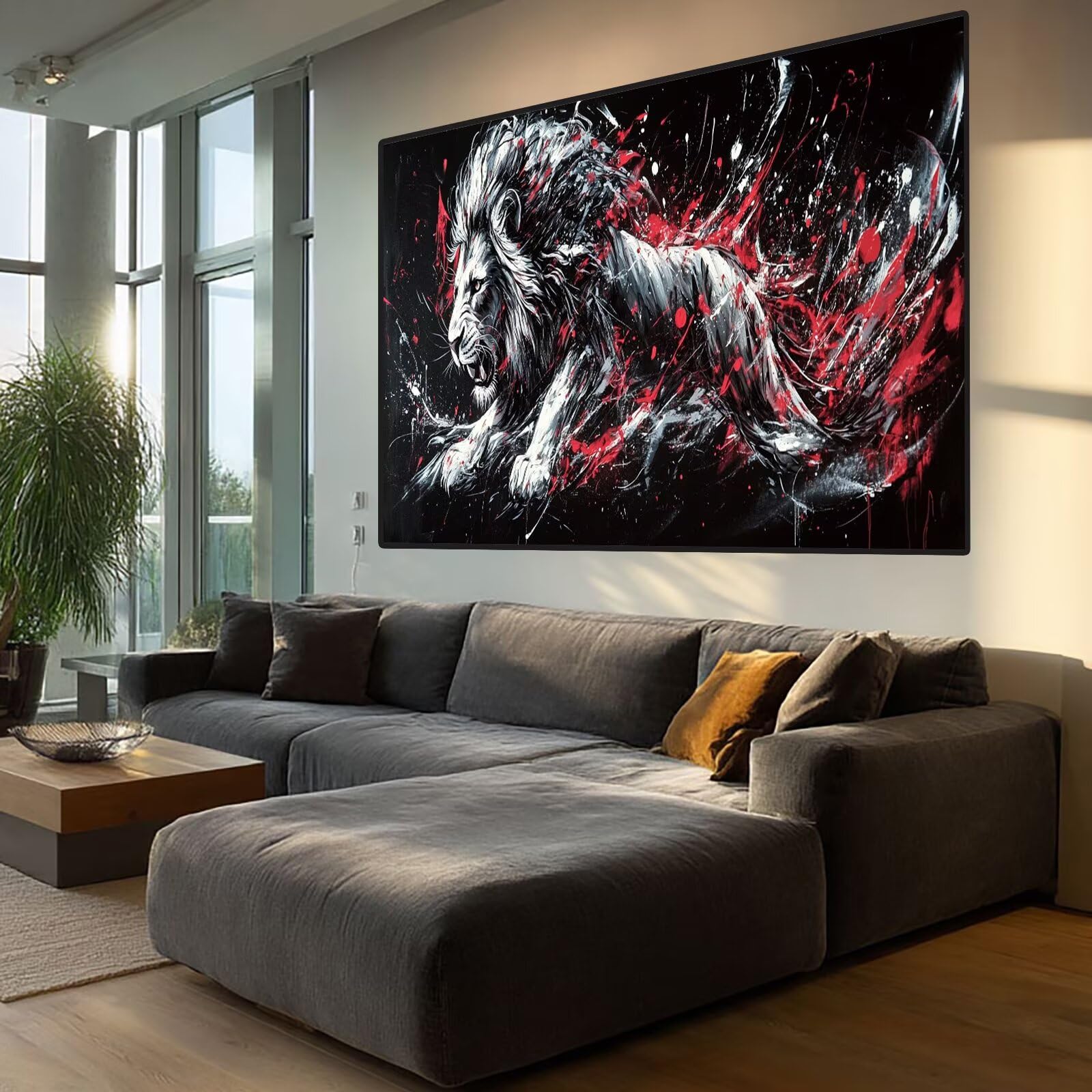 Lion Diamond Art Animal Diamond Painting Arts and Crafts dla dorosłych, zestawy do malowania diamentami 5D, dorosłych, Crysta, haft krzyżykowy, zestaw do haftowania dla początkujących, dekoracja