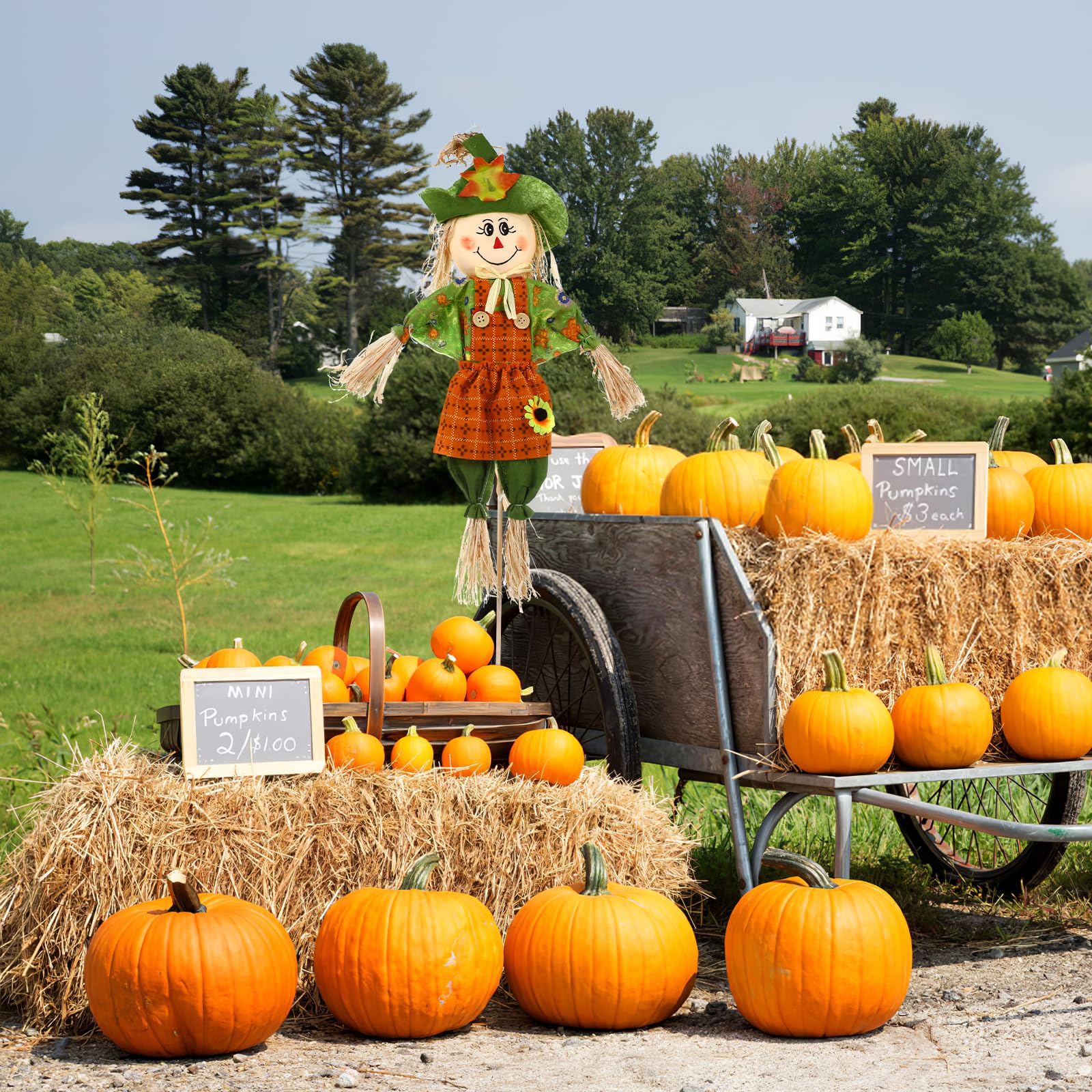 GANAZONO Cosecha Espantapájaros, decoración para repeler pájaros, muñeca de, Figura Decorativa de jardín, Colgante para otoño, decoración de Halloween, Acción de Gracias, hogar jardín