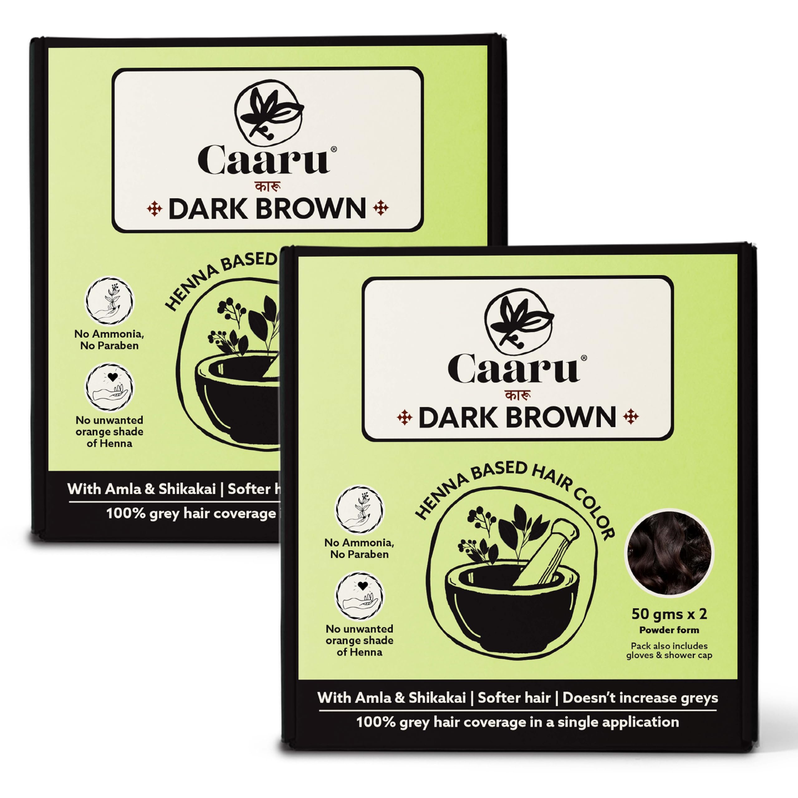 Herbal Henna Hair Color - with goodness of Amla and Shikakai - Ammonia-Free - for Men Women Pack of 2 - Dark Brown-image-20